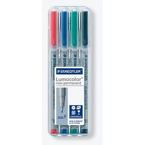STAEDTLER Lumocolor Folienstifte-Set farbsortiert non-permanent, 4 St.