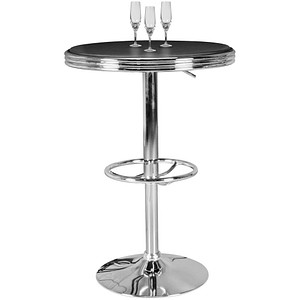 WOHNLING Stehtisch rund Kunstleder 60,0 x 60,0 x 68 - 92 cm, 1 St.