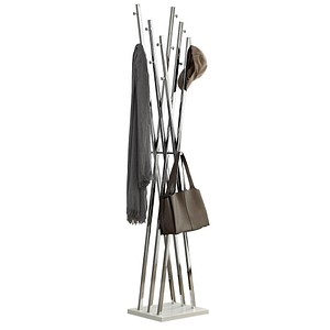 HAKU Möbel Kleiderständer 17300 silber Metall 14 Haken 35,0 x 186,0 cm, 1 St.