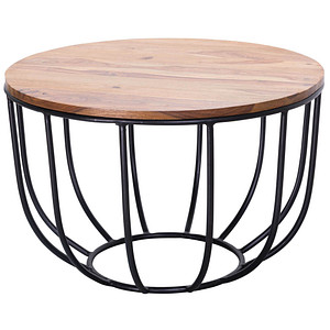 WOHNLING Couchtisch rund Massivholz sheesham 60,0 x 60,0 x 39,0 cm, 1 St.