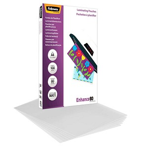 Fellowes Enhance80 Laminierfolien matt für A4 80 micron, 100 St.