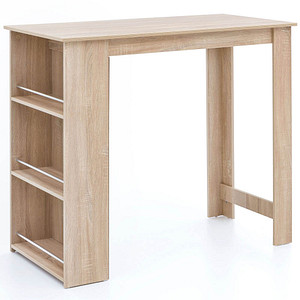 WOHNLING Stehtisch rechteckig Spanplatte braun 120,0 x 60,0 x 107,0 cm, 1 St.
