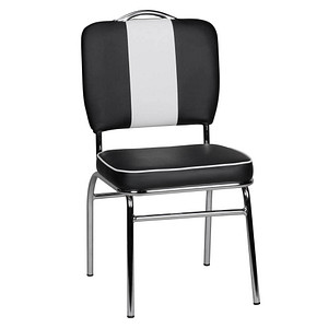 WOHNLING Esszimmerstuhl WL1.716 schwarz, weiß Kunstleder, 1 St.