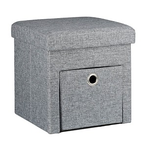 relaxdays Wohnzimmer-Hocker mit Stauraum 10020369_111 grau, 1 St.