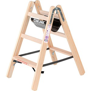 MUNK Stehleiter beidseitig 33806 natur 2x 3 Sprossen, H: 97,0 cm