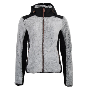 Zweifarbige Kapuzen-Fleecejacke für Damen Peak Mountain