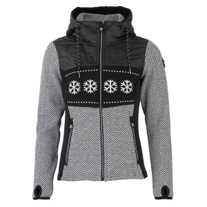 Zipper Hoodie aus zwei Materialien für Damen Peak Mountain
