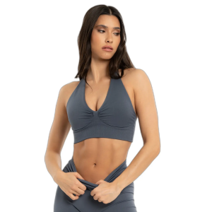 Neckholder-Sport-BH, Damen Gym Glamour Seamless open back