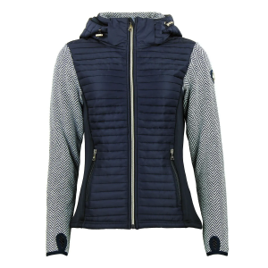Damen Hoodie mit Reißverschluss aus drei Materialien Peak Mountain