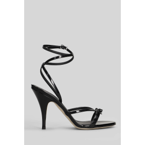 3juin Damen Schwarze Mal Sandalen mit Stockel Absatz und Flakes