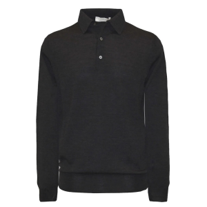 Filippo De Laurentiis Herren Polo Langarm Schwarz