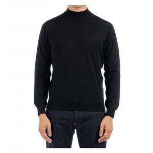 Pullover fur Manner Filippo De Laurentiis - lupetto royal merino - schwarz