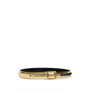 Gold Ledergurtel mit schwarzen Kristallen Dolce & Gabbana