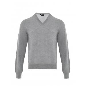 Grigia Jersey mit V-Ausschnitt in Kaschmir und Seide Tom Ford