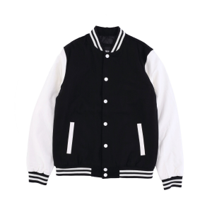 Herren Collegejacke Oldschool Collegejacke Schwarz/WeiB