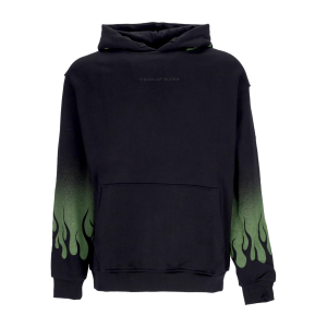 Negative Flames Hoodie Herren Kapuzenpullover Schwarz/Grun