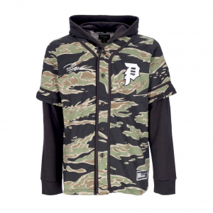 Herren Kapuzenjacke Tiger Two-fer Baseball Jersey Camouflage