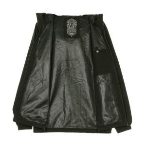 Hellschwarze Herren-Windjacke mit durchgehendem ReiBverschluss