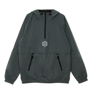 Pull-On-Windjacke fur Herren in Grau, leichter Anorak in Grau