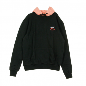 Leichtes Herren-Sweatshirt mit Kapuze, zweifarbig, Schwarz