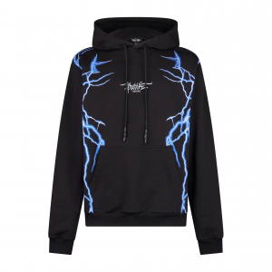 New Lightning Hoodie Herren Leichter Kapuzenpullover Schwarz/Blau