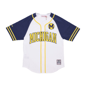 NCAA Practice Day-Trikot mit Knopfleiste vorne fur Herren, Micwol WeiB