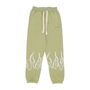 Leichte Herren-Trainingshose, Stickerei, Flammenhose, Grun