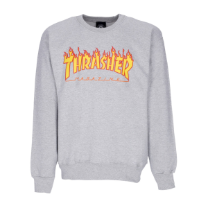 Herren-Sweatshirt „Flamme“ mit Rundhalsausschnitt Hellstahl/Gelb