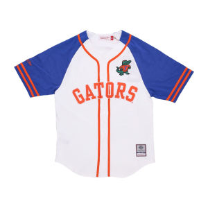 NCAA Practice Day-Trikot mit Knopfleiste vorne fur Herren, Flogat, WeiB