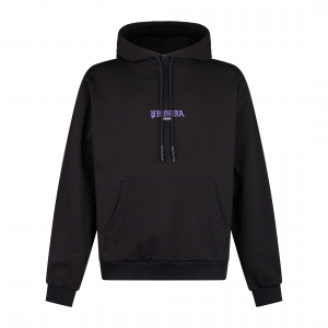 Leichtes Herren-Sweatshirt mit Kapuze und Totenkopf-Print, Schwarz