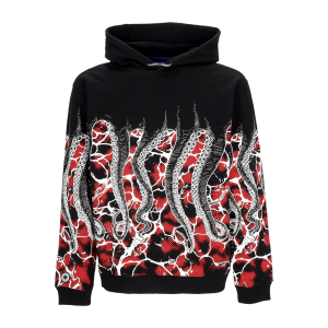 Leichtes Herren-Sweatshirt mit Kapuze, Marble Hoodie, Schwarz