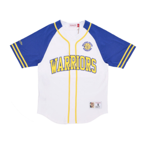 Herren NBA Practice Day Jersey mit Knopfleiste vorne Hardwood Classics Golwar WeiB