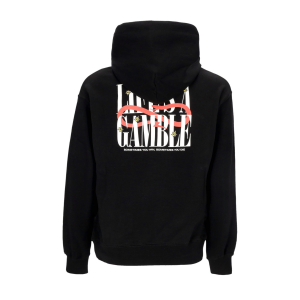 Leichtes Herren-Sweatshirt mit Kapuze, Roulette-Kapuzenpullover, Schwarz