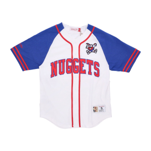 Herren NBA Practice Day Jersey mit Knopfleiste vorne Hardwood Classics Dennug WeiB