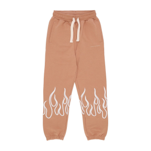 Leichte Herren-Trainingshose mit Stickerei, Flammenhose, Terrakotta
