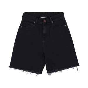 Kurze Jeans fur Herren, beschichtet, Denim-Shorts, schwarzer Denim