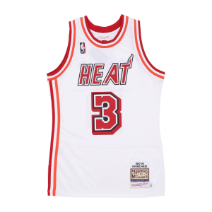 Herren-Basketball-Tanktop Nba Hwc Trikot 2007 Nr. 3 Dwyane Wade Miahea WeiB/Original-Teamfarben