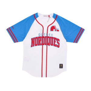 Herren-Trikot mit Knopfen, NHL-Ubungstag-Trikot mit Knopfleiste vorne, Quenor, WeiB