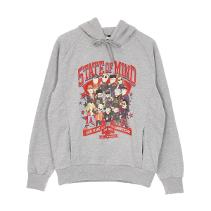 Leichtes Herren-Sweatshirt mit Kapuze zum 10-jahrigen Jubilaum von All Star5 in Grau