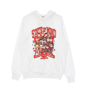 Leichtes Herren-Sweatshirt mit Kapuze zum 10-jahrigen Jubilaum von All Star5 in WeiB