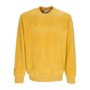 Herren-Sweatshirt mit linearem Logo und Rundhalsausschnitt in Mineralgelb