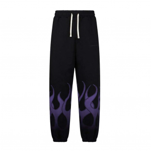 Leichte Trainingshose fur Herren, Flames-Hose, Schwarz/Lila