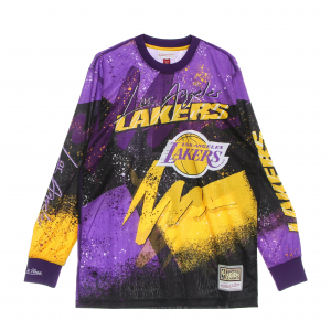Herren Langarm-T-Shirt Nba Hyper Hoops Moto L/s Hardwood Classics Loslak Dunkelviolett