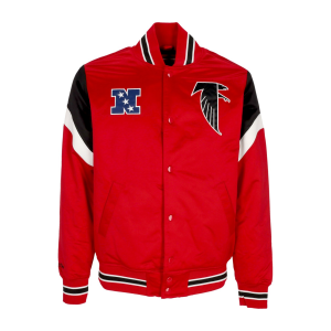 Herren Bomberjacke Nfl Heavyweight Satin Jacke Atlfal Original Team Farben