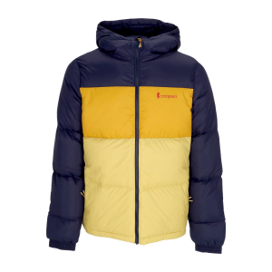 Solazo Down Hooded Jacket Maritim/bernsteinfarbene Herren-Daunenjacke