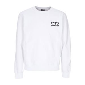 Herren-Sweatshirt mit Rundhalsausschnitt, Logo-Stickerei, Rundhalsausschnitt, WeiB
