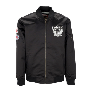 Herren Bomberjacke Nfl Lightweight Satin Bomber Oakrai Original Team Colors
