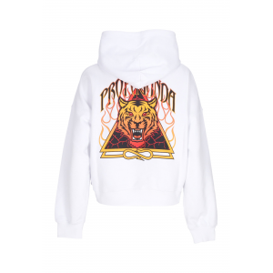 Leichter, verkurzter Damen-Hoodie W Triangle Bengala Crop Top Hoodie WeiB