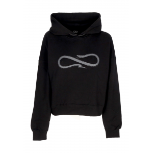Leichter, verkurzter Damen-Hoodie W Ribs Crop Top Hoodie Schwarz