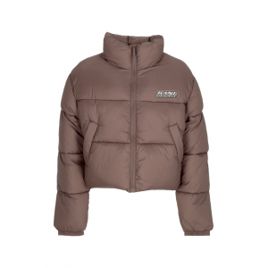 Kurze Daunenjacke fur Damen W Sport Patch Crop Puffer Jacket Taupe